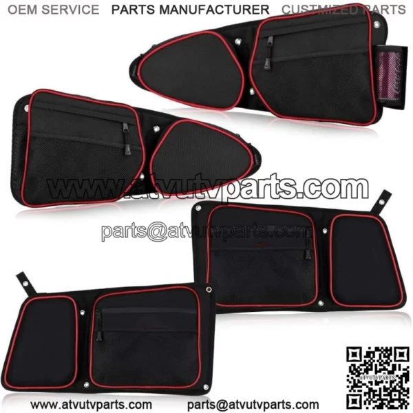 4PCS UTV Right&Left Side Door Bag w/ Knee Pad For Polaris XP 4 1000 2014-23