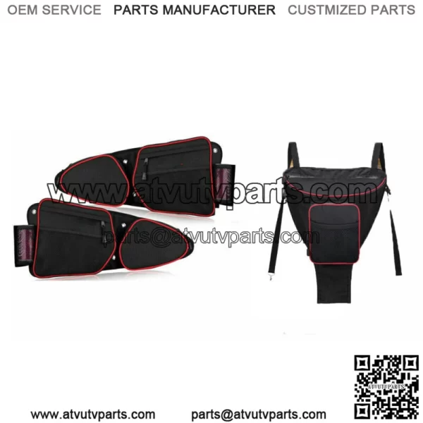 UTV Cab Center Bag + Side Storage Door Bags for Polaris 4 1000 Turbo 2014-23