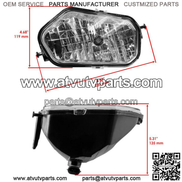 Front Right Headlight w/Bulb for Polaris Sportsman 570 Touring SP 2015-2020 - Image 2