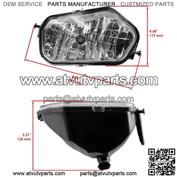 Front Left Right Headlight w/Bulb for Polaris Ranger Ranger 800 Crew 2010 (For: Polaris Sportsman 800) - Image 2