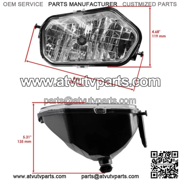 Front Left Right Headlight w/Bulb for Polaris Sportsman 850 XP 2009-2013 (For: Polaris Sportsman 570) - Image 2