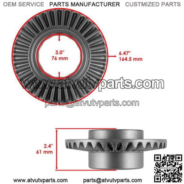 Front Differential Gears Ring & Pinion for Polaris RZR XP Turbo 2017-2021 - Image 2