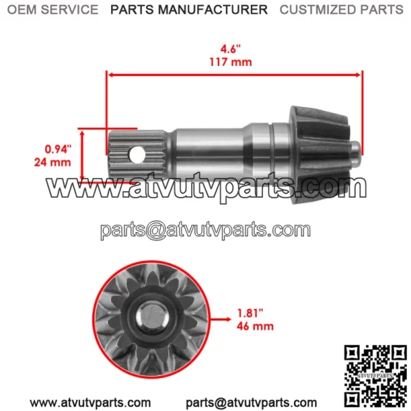 Front Differential Gear Pinion Kit for Polaris Sportsman 800 4x4 EFI 2010 - 2014 (For: Polaris Sportsman 800) - Image 2