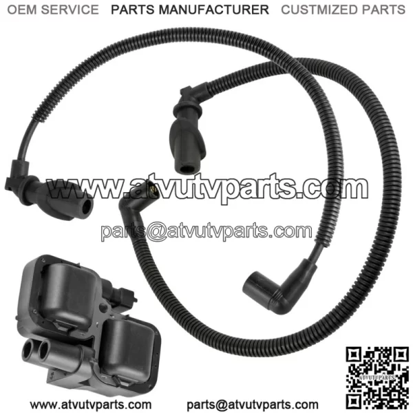 Ignition Coil w/ Spark Plug Wire 59.3 49.5 cm For Polaris Sportsman 800 2009-15