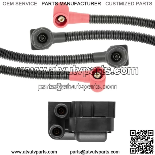 Fits Polaris RZR 800 Ignition Coil w/ Spark Plug Wire 52 and 59.3 cm EFI 2011-14 (For: Polaris) - Image 2