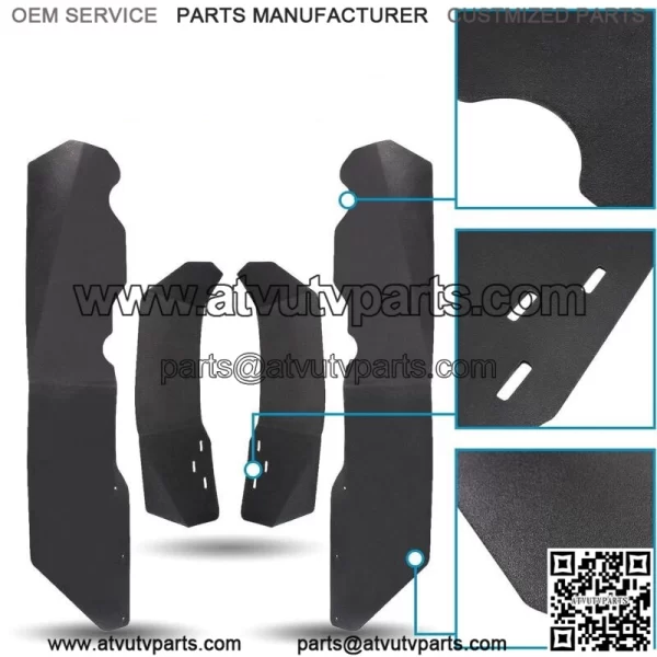 4PCS Extended Fender Flares Mud Guards Flaps for 2014-2023 Polaris RZR XP 1000 (For: Polaris) - Image 2