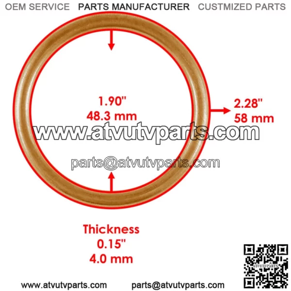 11061-0013 Exhaust Tailpipe Gasket for Kawasaki 11061-0013 Gasket - Image 2