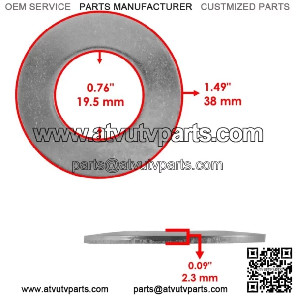 2X Clutch Washer For Polaris 7555796 (For: Polaris Sportsman 570) - Image 2