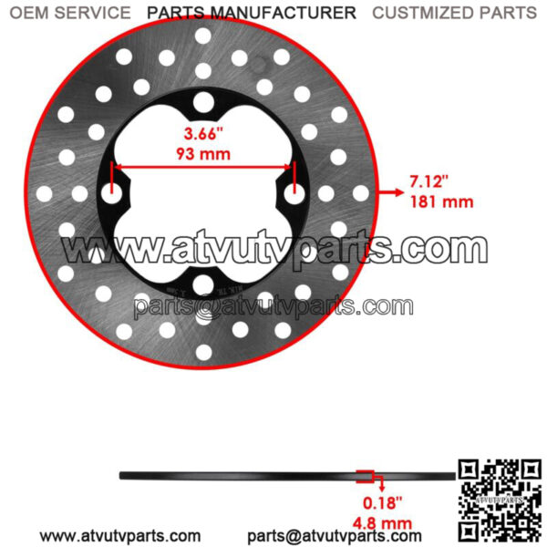 Front Left & Right Brake Disc w/Pads Honda FourTrax Foreman 4x4 TRX500FM 2005-06 - Image 2