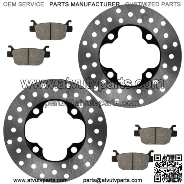 Front Left & Right Brake Disc w/Pads Honda FourTrax Foreman 4x4 TRX500FM 2005-06 - Image 4