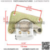 Front Rear Brake Caliper w/ Disc Pad for Yamaha Kodiak 450 YFM450F 4x4 2003 2004 - Image 2
