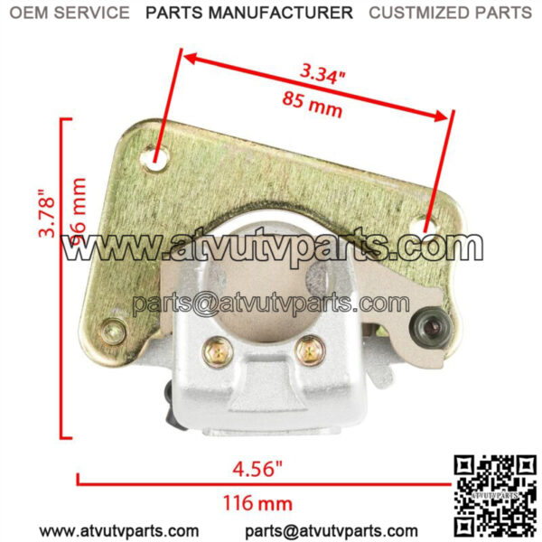 Front Rear Brake Caliper w/ Disc Pad for Yamaha Kodiak 450 YFM450F 4x4 2003 2004 - Image 2