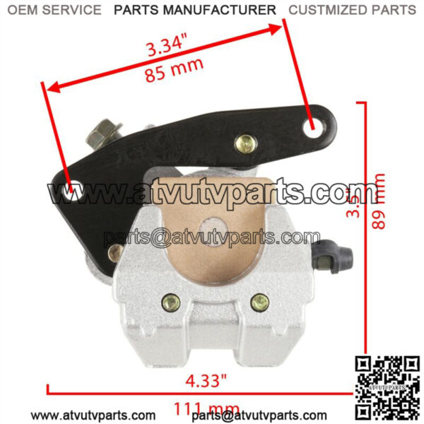 Front Rear Brake Caliper w/ Disc Pad for Yamaha Kodiak 450 YFM450F 4x4 2003 2004 - Image 3