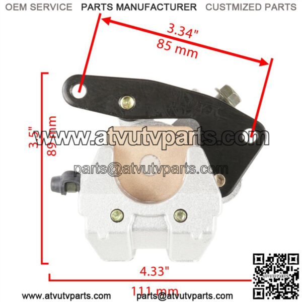 Front Rear Brake Caliper w/ Disc Pad for Yamaha Kodiak 450 YFM450F 4x4 2003 2004 - Image 4