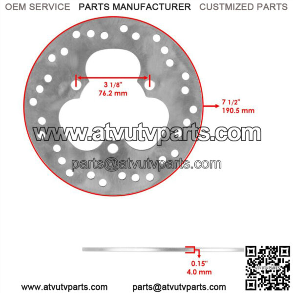 Front Rear Brake Disc Rotor w/ Pads for Honda TRX450R Sportrax 450 2x4 2004 2005 - Image 2
