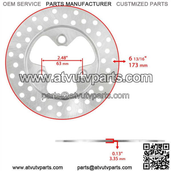 Front Rear Brake Disc Rotor w/ Pads for Honda TRX450R Sportrax 450 2x4 2004 2005 - Image 3