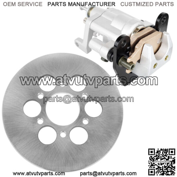 Rear Brake Caliper And Disc Rotor W/Pad for Yamaha Rhino 660 YXR660 4X4 2004-07
