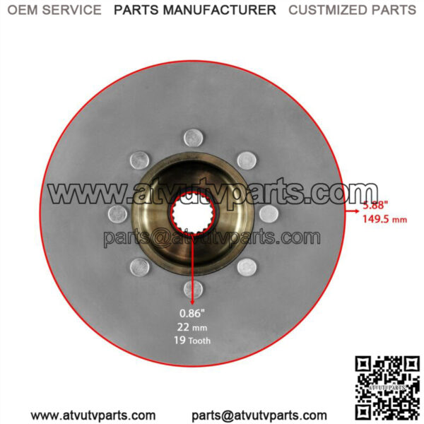 Front Rear Brake Disc Rotor fits Polaris Sportsman 500 4x4 1996-2000 Except 6x6 - Image 2