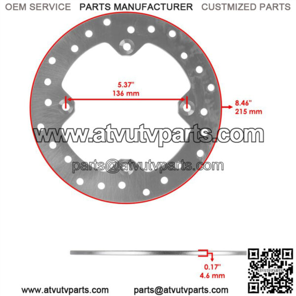 2x Brake Disc Rotor Front/Rear for CanAm Outlander MAX 850 4x4 North 2017-2022 - Image 2