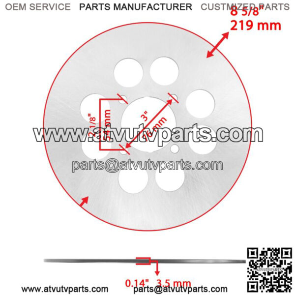 Front Rear Brake Disc Rotor w/ Pads fits Yamaha Raptor 660R YFM660R 2002 -2005 - Image 4