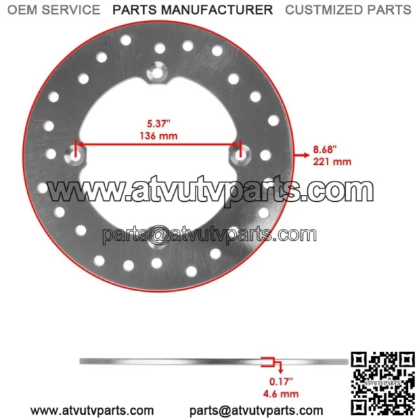 Front Brake Disc Rotor for CanAm Maverick 1000 MAX DPS 2014 2015 2016 2017 2018 - Image 2