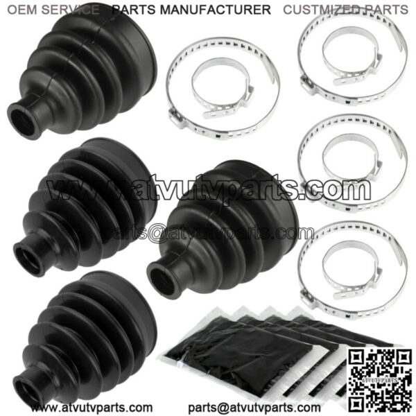 2 Front Axle Inner Outer CV Boot Kit for Can-Am Outlander 800R 4X4 2009-2012 - Image 2