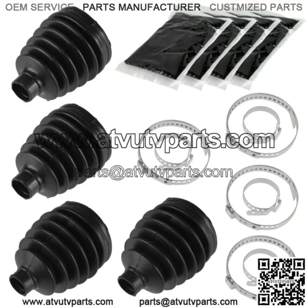 2 Front Axle Outer Inner CV Boot Kit for Polaris Scrambler XP 1000 2016 2017 (For: Polaris)