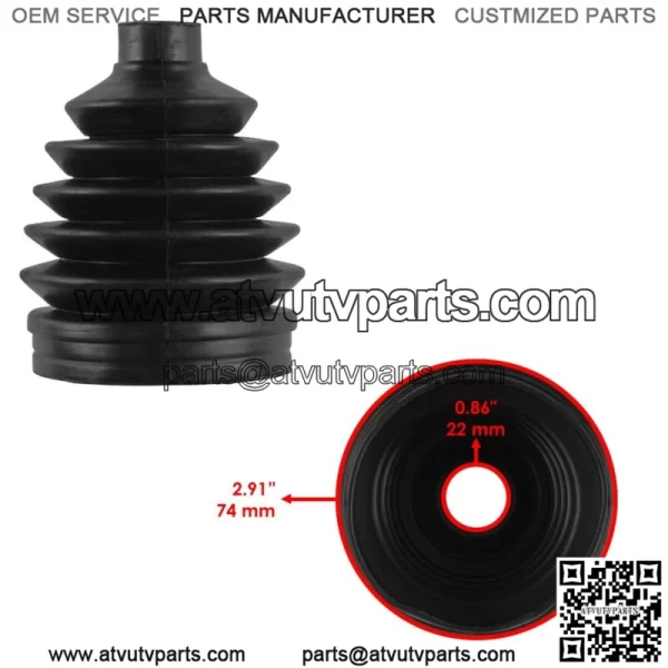 2 Front Axle Outer Inner CV Boot Kit for Polaris Sportsman 850 1000 2016 2017 (For: Polaris) - Image 2