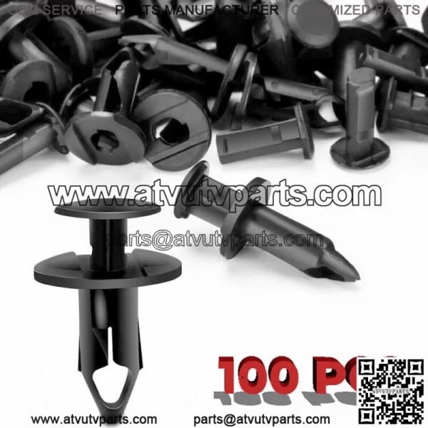 100x 8mm Fender Clips Body Rivets Push Pin for ATV HONDA TRX300EX 450R Rancher (For: More than one vehicle)