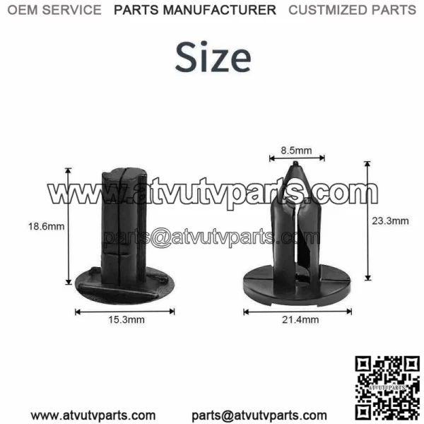 100x 8mm Fender Clips Body Rivets Push Pin for ATV HONDA TRX300EX 450R Rancher (For: More than one vehicle) - Image 5