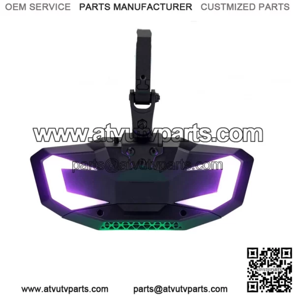 UTV Rear View Center Mirror w/RGB Lights For 1.6-2" Polaris RZR XP PRO Can-Am X3