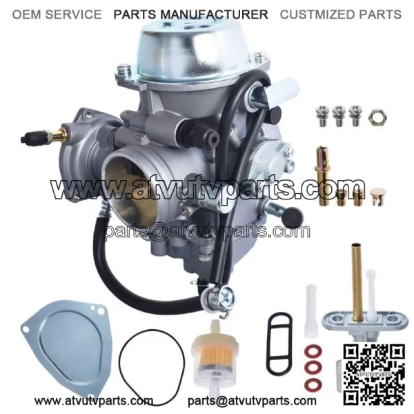 Carburetor W/Fuel Gas Petcock Valve For 2002-2008 Yamaha Grizzly 660 - Image 2