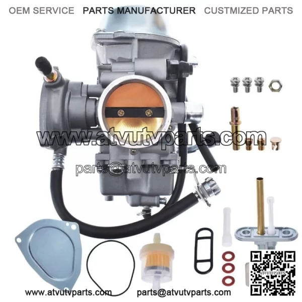Carburetor W/Fuel Gas Petcock Valve For 2002-2008 Yamaha Grizzly 660 - Image 3