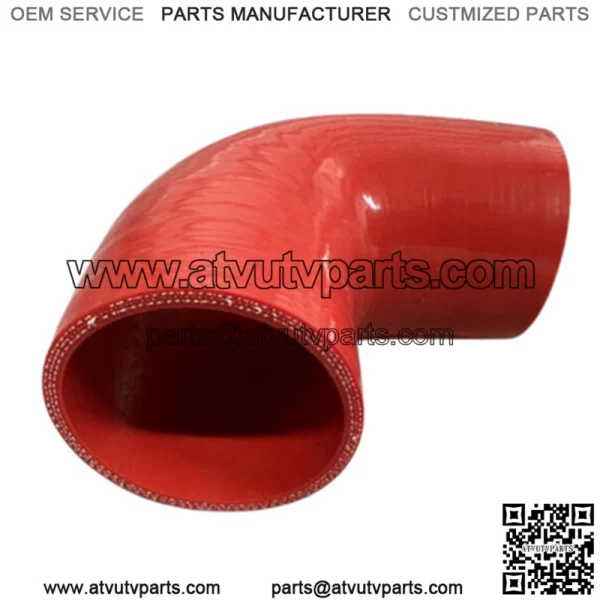 2" To 2.5" 90 Degree Angle Elbow 3Ply Silicone Coupler Turbo Hose RED - Image 3