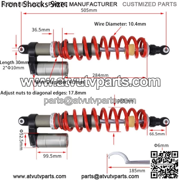 STAGE 4 FRONT & REAR AIR SHOCKS ABSORBER FOR POLARIS RZR S 800 2009-2014 UTV - Image 3