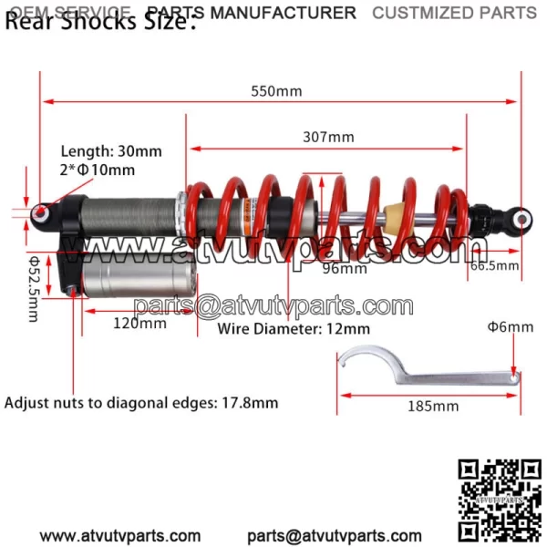 STAGE 4 FRONT & REAR AIR SHOCKS ABSORBER FOR POLARIS RZR S 800 2009-2014 UTV - Image 4