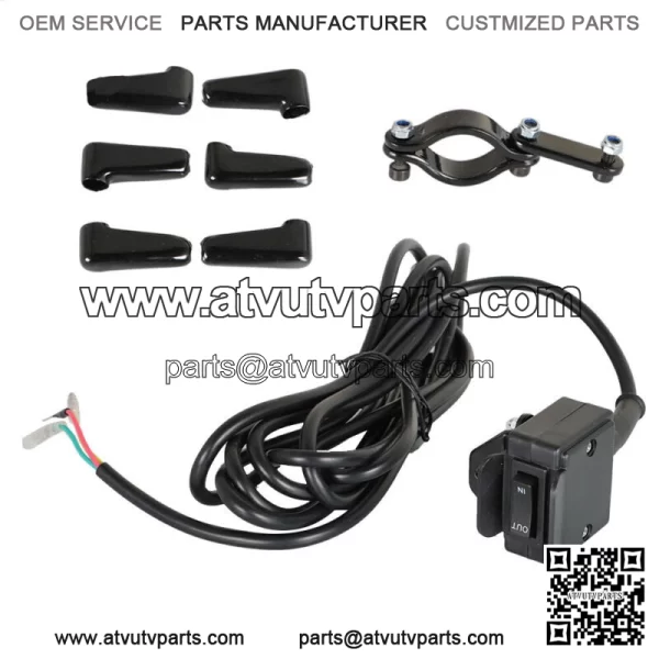 ATV 12V Handle Bar Control Switch & Mounting Bracket Winch Rocker Thumb Switch - Image 2