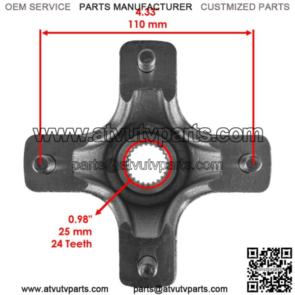 Rear Left Or Right Wheel Hub w/ Lug Nuts for Honda TRX400X 2009 2012-2014 - Image 2