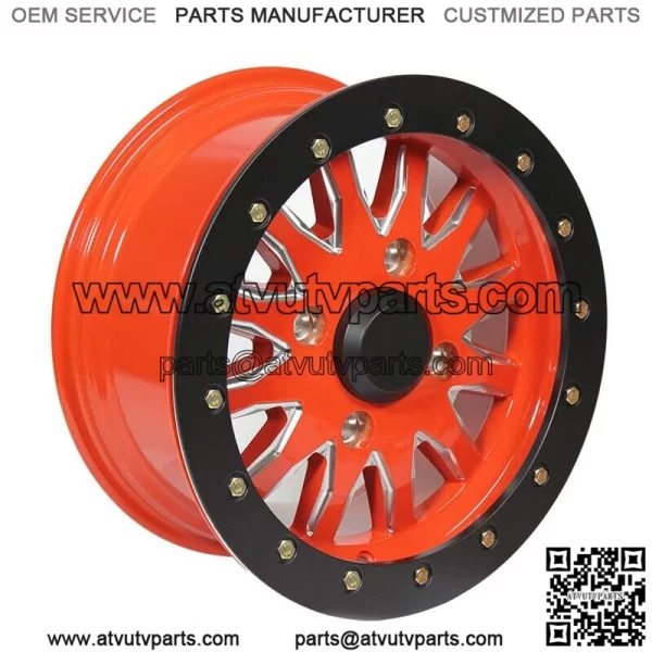 Wheel Halo Milled 15x7 Can-Am RED Commander Maverick X3 Beadlock
