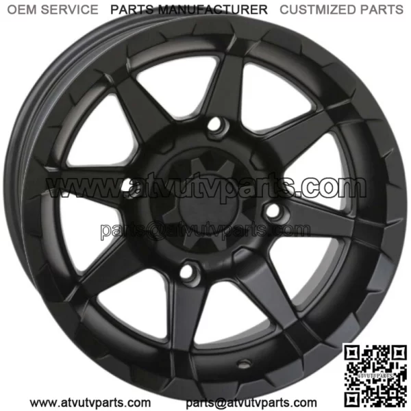 STI HD6 Matte Black UTV/ATV Wheel 14x9 4/137 5+4(+10mm) (14HD6279) (For: Can-Am)