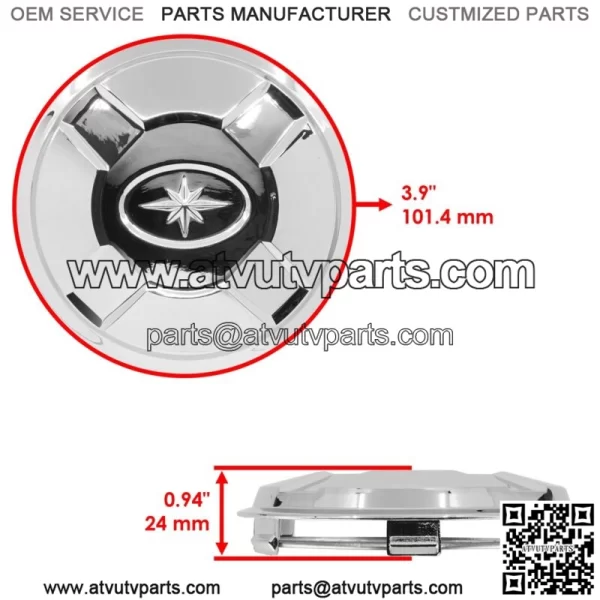 Front & Rear Wheel Hub Cover for Polaris Scrambler XP 1000 EPS 2014-2022 / 4x (For: Polaris) - Image 2