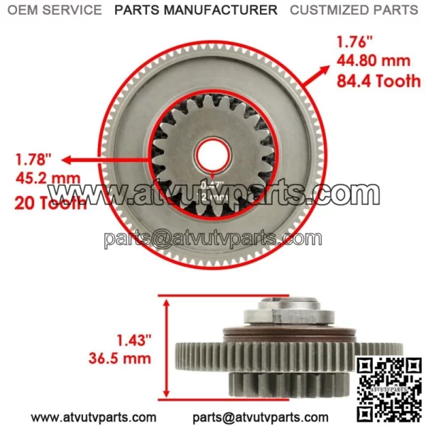 Starter Clutch Idler Gear fits Polaris Ranger XP 1000 2017 - 2021 Except Diesel (For: Polaris) - Image 5