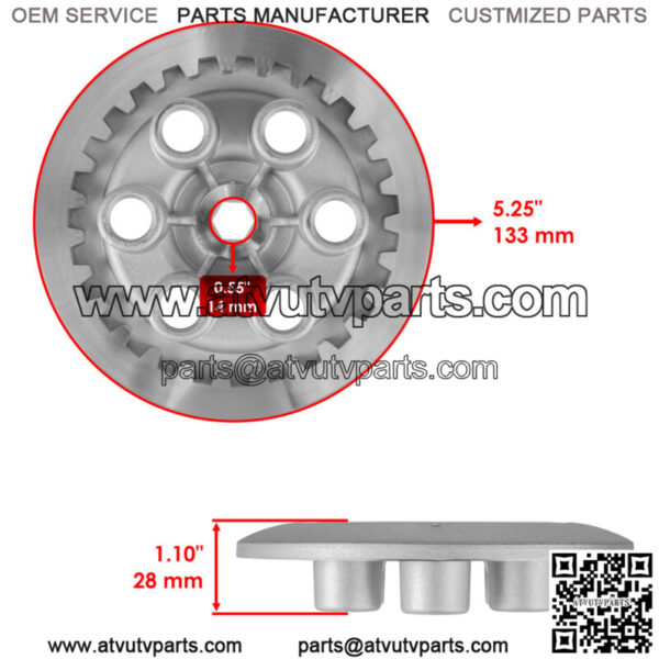 Clutch Boss Hub Gear Pressure Plate Kit Fits Yamaha Banshee 350 YFZ350 1987-2006 - Image 3