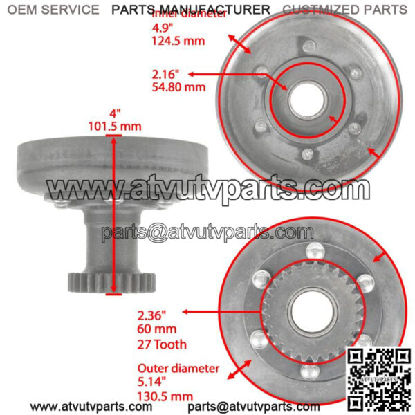 Clutch One Way Bearing w/ Drum Housing for Kawasaki Bayou 300 KLF300C 4x4 89-05 - Image 2