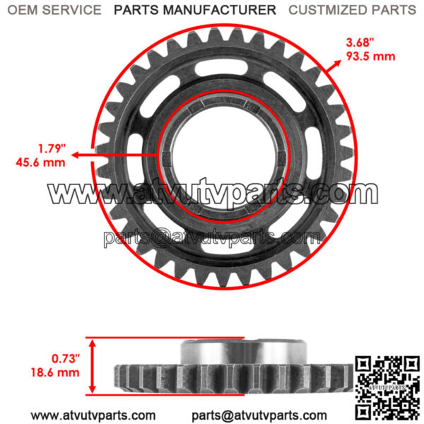 Starter Clutch & Driven Gear Reduction Gear W/Gasket for Honda TRX450ER 2006-14 - Image 2