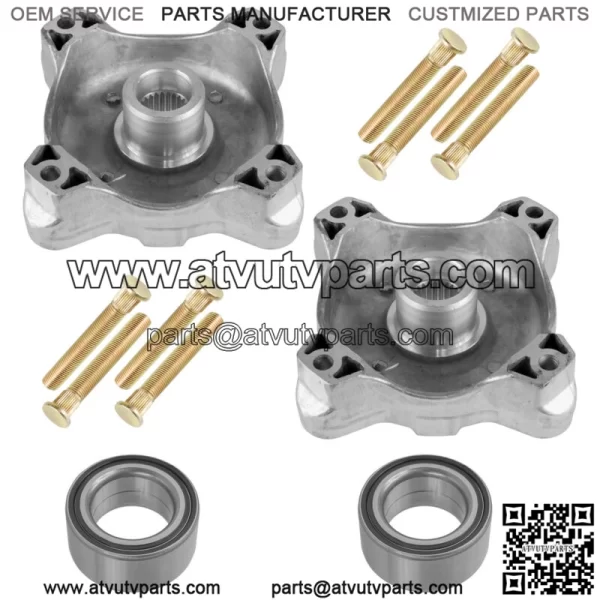 Front Left Right Wheel Hubs W/Studs & Bearings for Polaris RZR 800 EFI 2010-2014 (For: Polaris) - Image 5