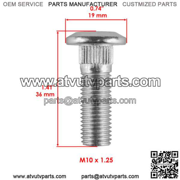 8 x Wheel Bolt left Or Right (10x32) for Honda Rincon 680 2017 2018 2019-2022 - Image 2