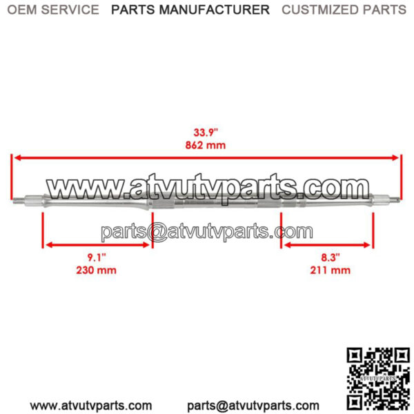 R. Axle Shaft with Nut for Yamaha 5LP-25381-00-00 5LP-25381-10-00 90171-14037-00 - Image 2