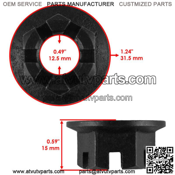 R. Axle Shaft with Nut for Yamaha 5LP-25381-00-00 5LP-25381-10-00 90171-14037-00 - Image 3