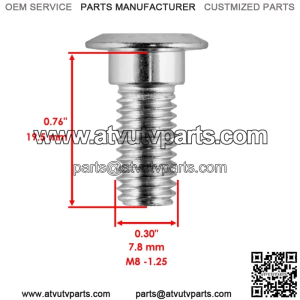 8 Front or Rear Wheel Disc Stud Screw Bolt For Yamaha Rhino 700 YXR700 F 2008-13 - Image 2
